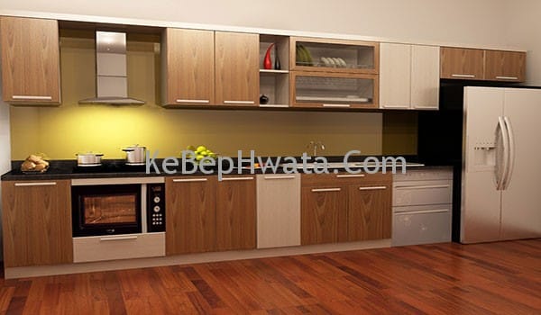 Tủ bếp Inox cánh gỗ công nghiệp