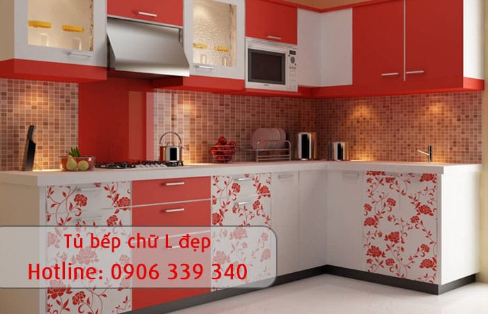 tủ bếp chữ L đẹp