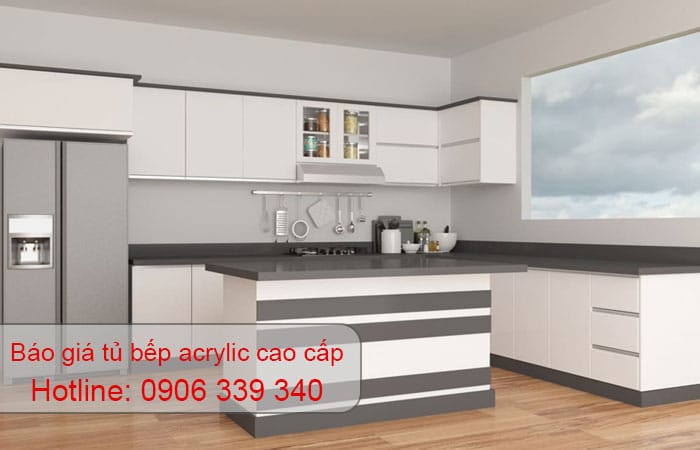 báo giá tủ bếp acrylic cao cấp