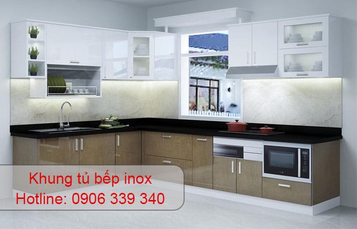 khung tủ bếp inox