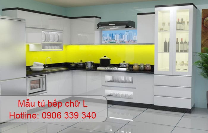 mẫu tủ bếp chữ L