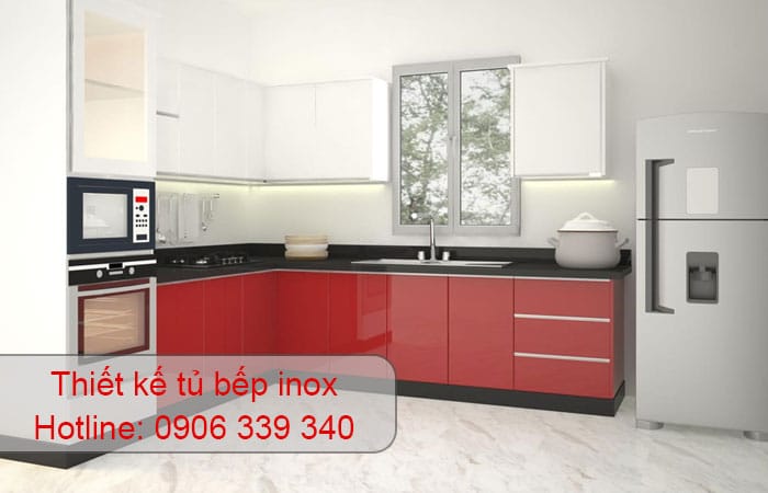 thiết kế tủ bếp inox
