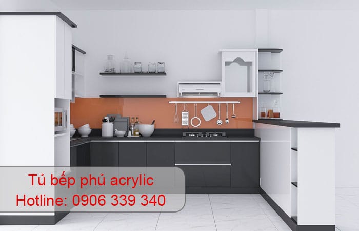 tủ bếp phủ acrylic