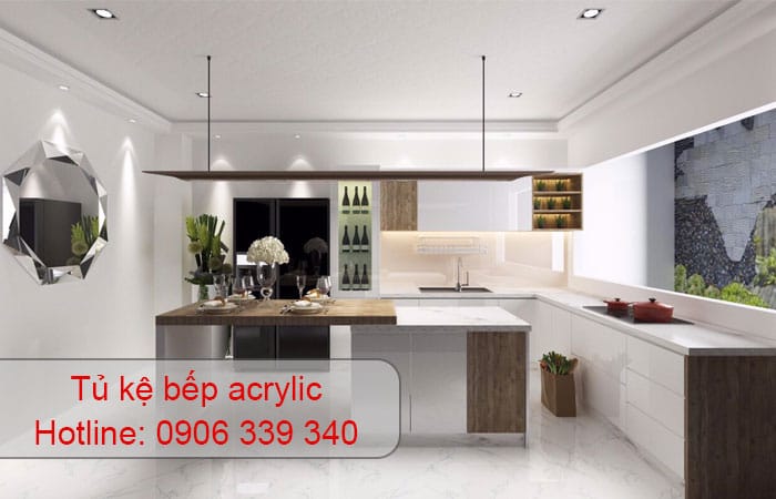 tủ kệ bếp acrylic