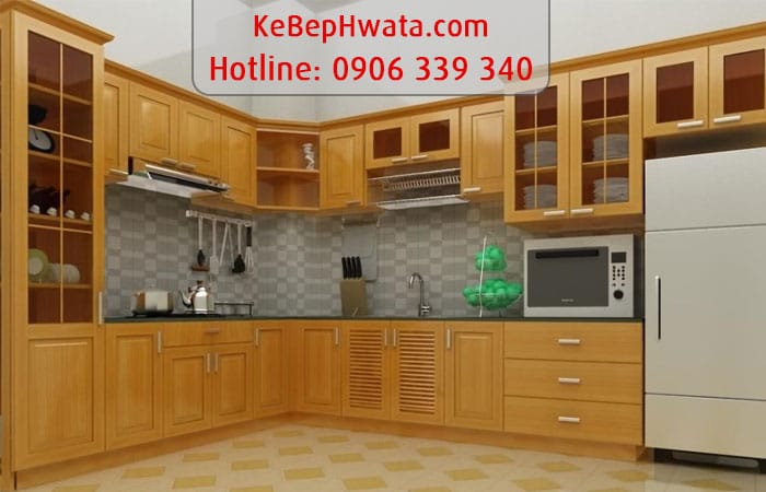 tủ bếp gỗ sồi nga